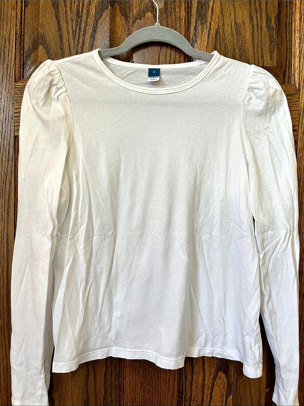 Old Navy EveryWear Puff-Sleeve Top White Long Sleeve